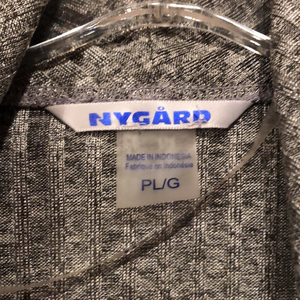 NUGARD -PL -Silver Stripe Design Fabric -Cowl Neck -  Asymmetrical Hem Tunic - Picture 3 of 6